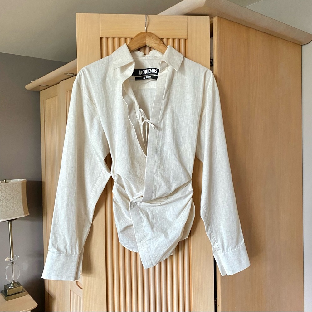 Jacquemus la bomba linen tie front shirt - Picture 4 of 9